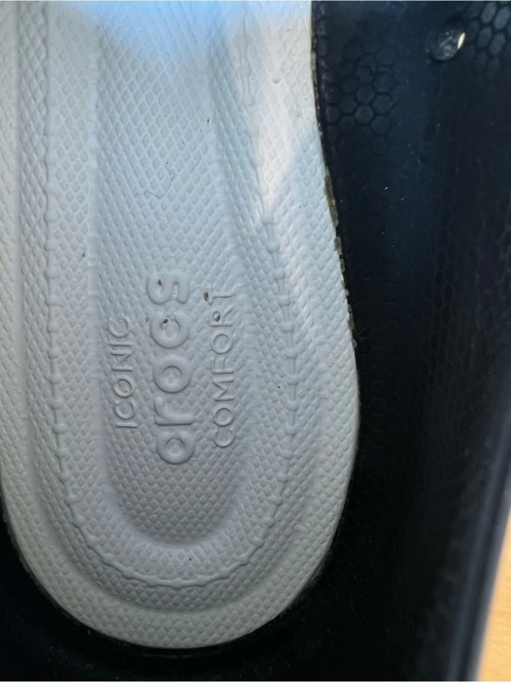CROCS Black Slip-On Perforated Casual Loafers with White Sole